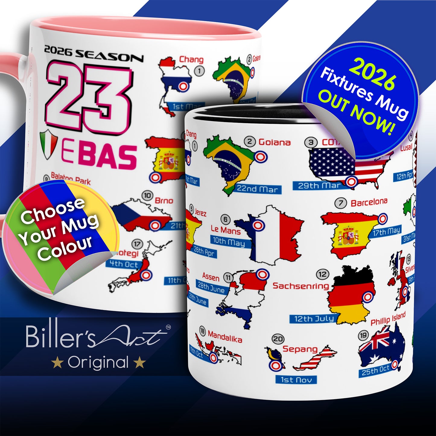 Enea Bastianini MotoGP 2026 Season Fixtures Racing Calendar Mug