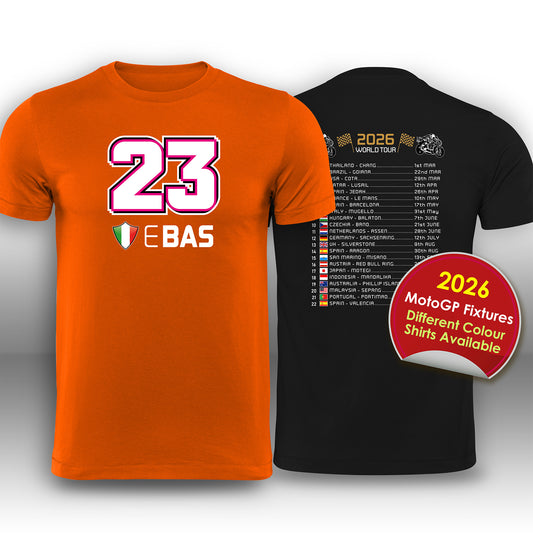 Enea Bastianini 2026 MotoGP Race Calendar T-Shirt