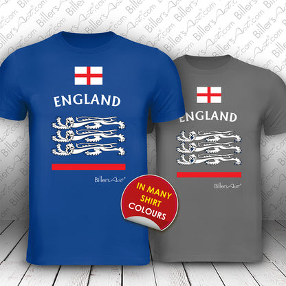 England White Standard 3 Lions Sports and Souvenir T-Shirt