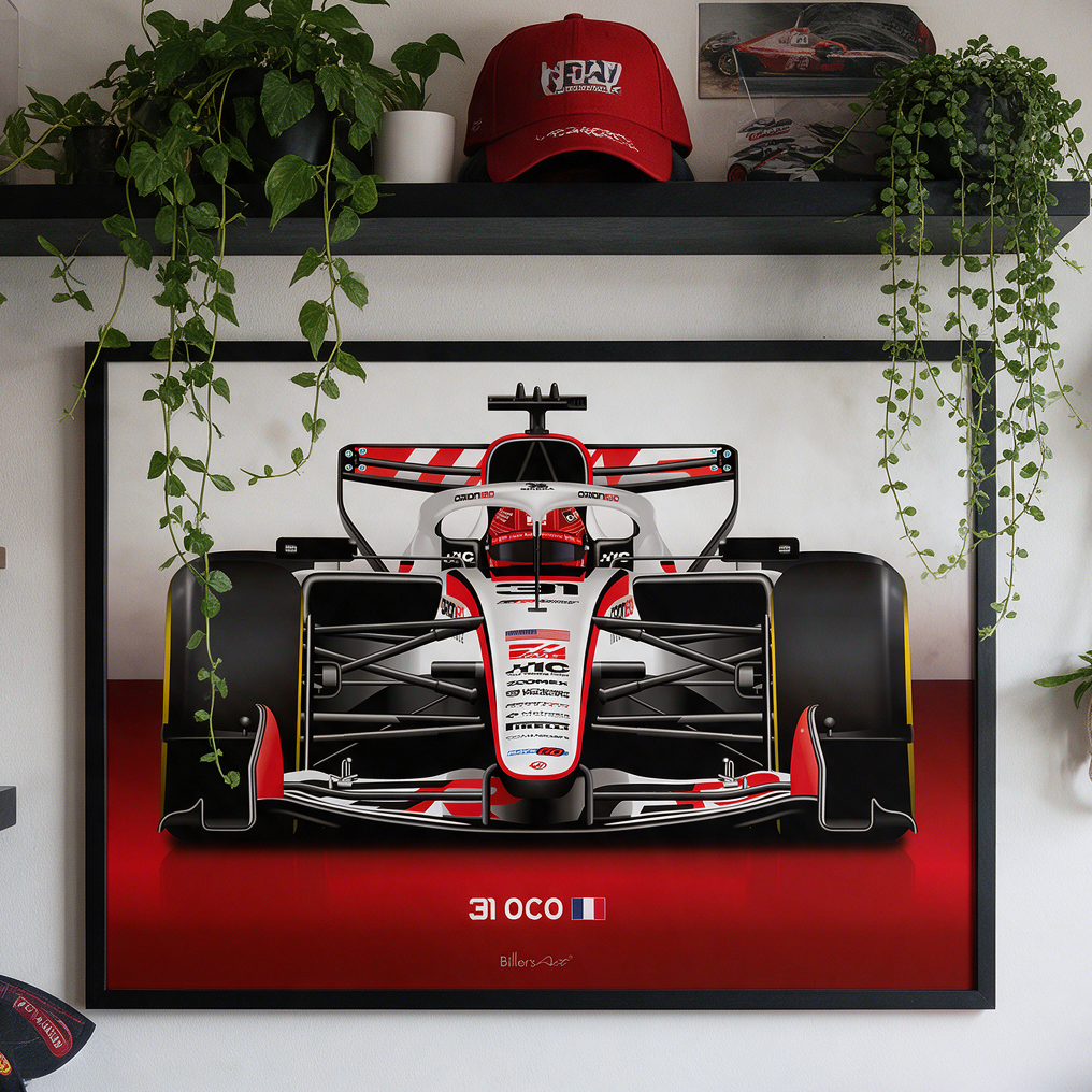 Esteban Ocon Formula 1 Haas 2026 Racing Car Print