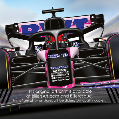 Esteban Ocon Formula 1 Alpine 2024 Racing Car Print