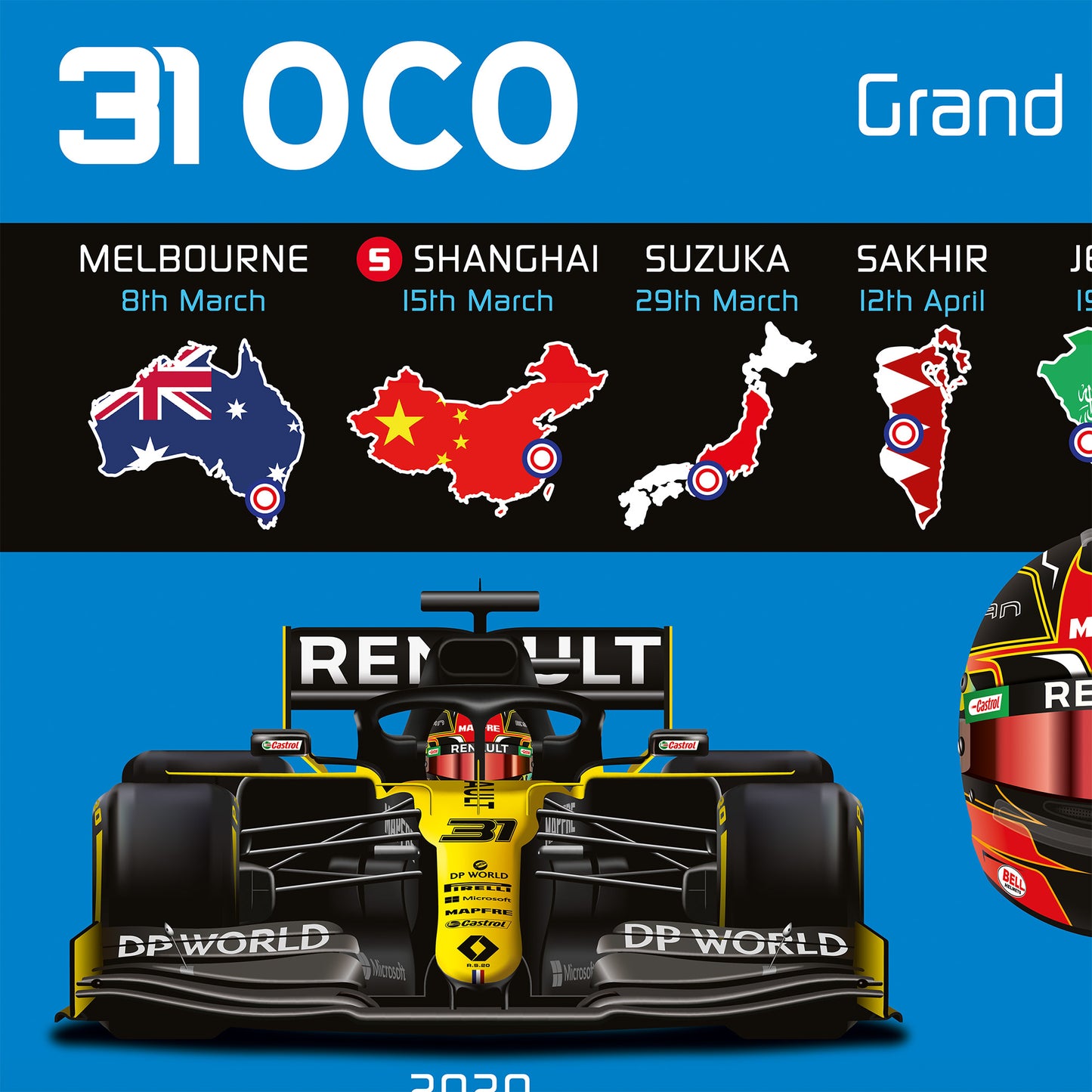 Esteban Ocon 2026 Formula 1 Celebration Print