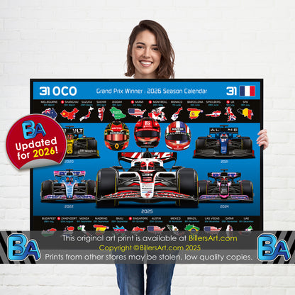 Esteban Ocon 2026 Formula 1 Celebration Print