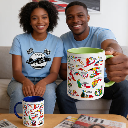 Formula 1 2027 Calendar Mug With Circuits and Flags
