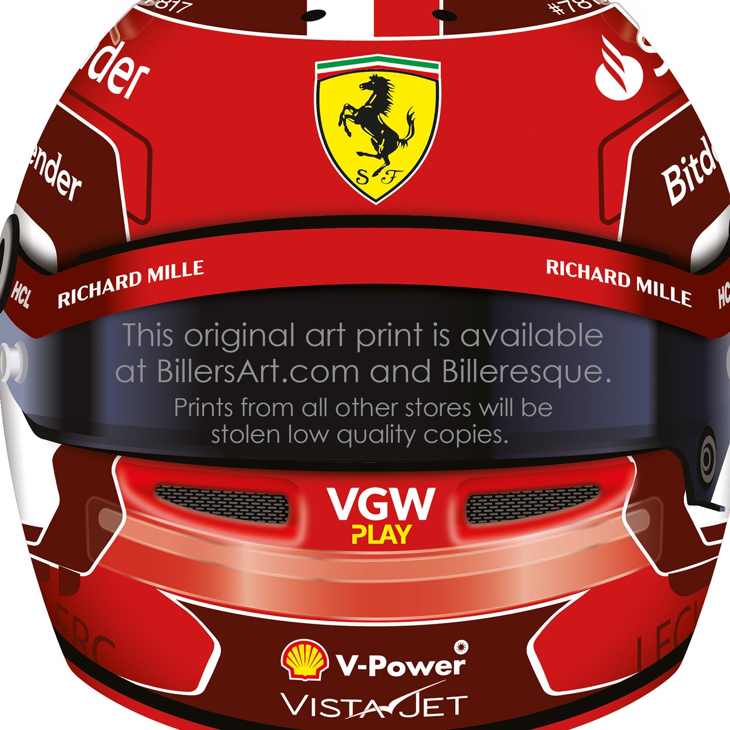 Formula 1 Latest Drivers' Helmets 2024 Wall Print