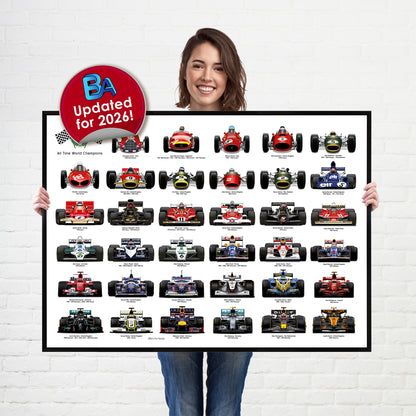 Formula 1 All Time World Champions Car Print