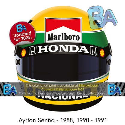 Formula 1 All Time World Champions Helmet Print
