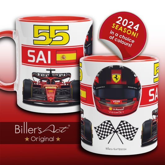 Carlos Sainz 2024 Car & Helmet Formula 1 Mug