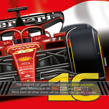 Charles Leclerc Formula 1 Ferrari 2024 Flag Print