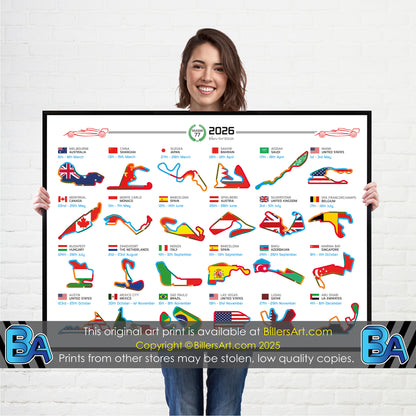 Formula 1 2026 Circuit Fixtures on Flags (Landscape)