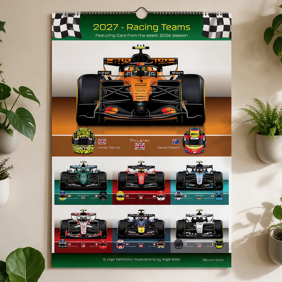 Formula Drivers' Helmets 2026 F1 Landscape Wall Print