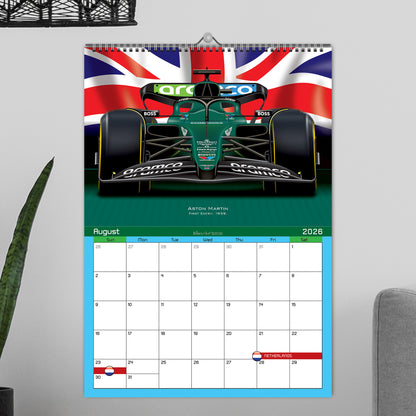 Formula 1 2026 Racing Teams Flip Calendar