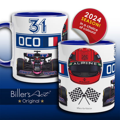 Esteban Ocon 2024 Car & Helmet Formula 1 Mug