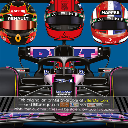 Esteban Ocon Formula 1 2024 Detailed Season Dates Wall Calendar