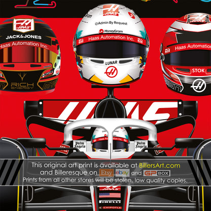 Kevin Magnussen Formula 1 2024 Detailed Season Dates Wall Calendar