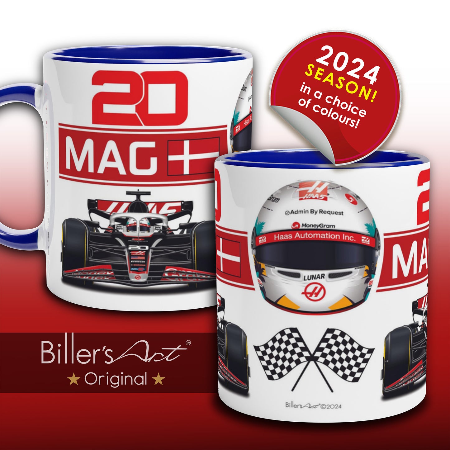 Kevin Magnussen 2024 Car & Helmet Formula 1 Mug