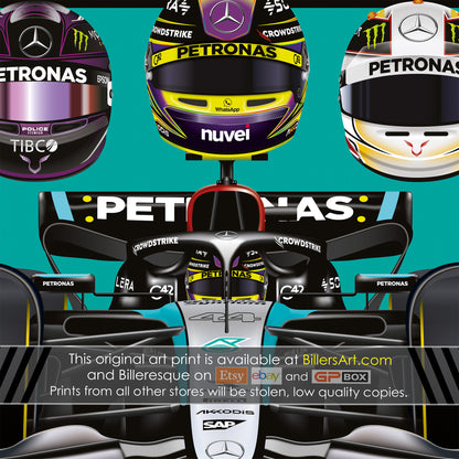 Lewis Hamilton Formula 1 2024 Detailed Season Dates Wall Calendar