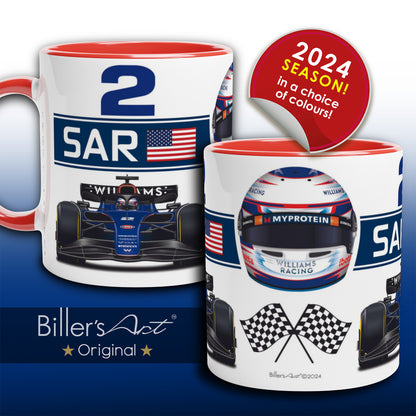 Logan Sargeant 2024 Car & Helmet Formula 1 Mug