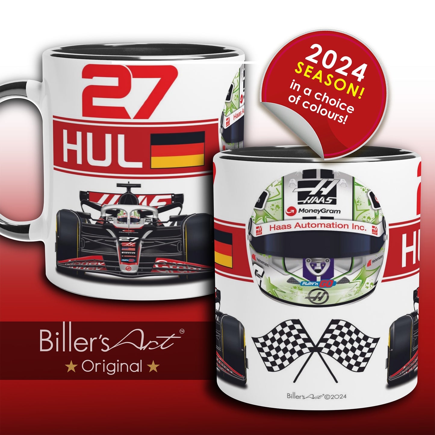 Nico Hulkenberg 2024 Car & Helmet Formula 1 Mug