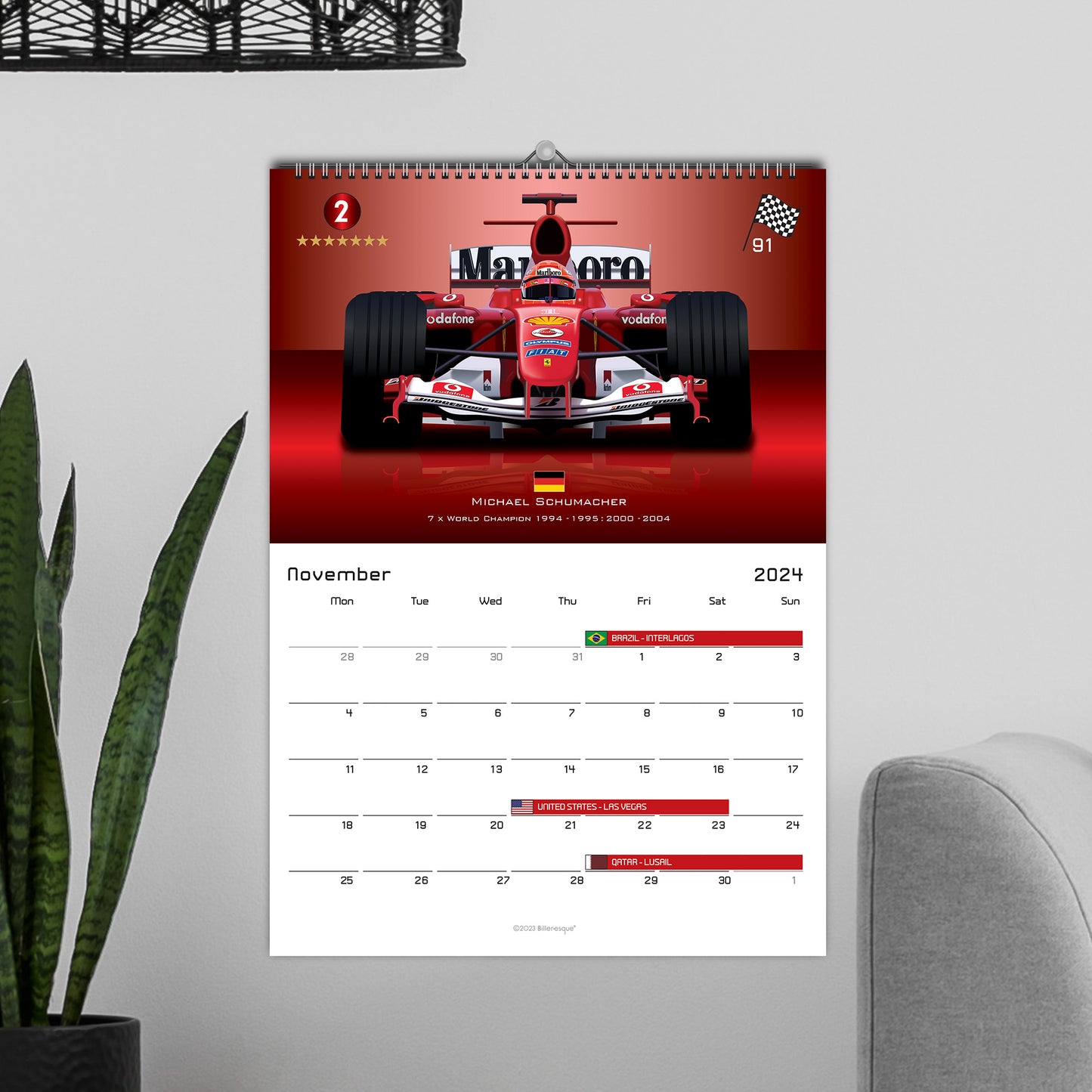 Formula 1 2024 Racing Driver Legends Calendar