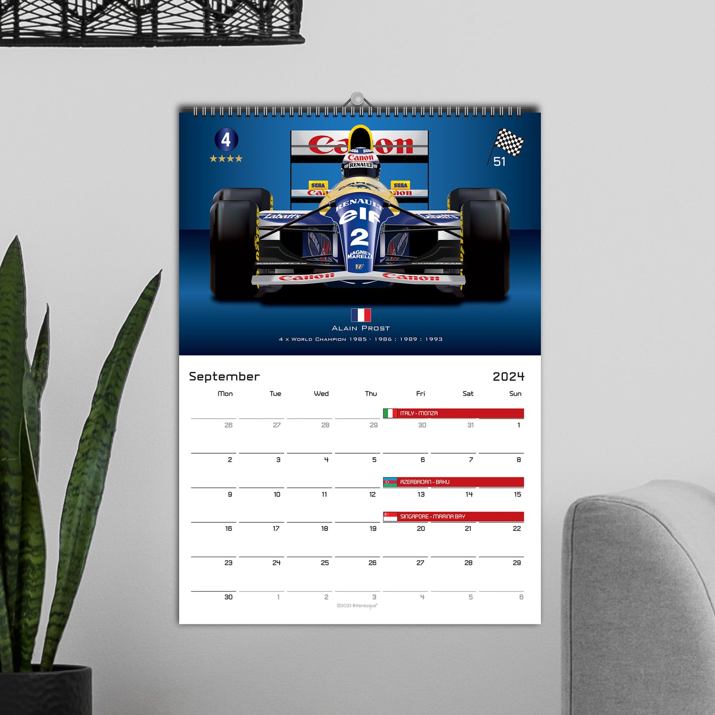 Formula 1 2024 Racing Driver Legends Calendar