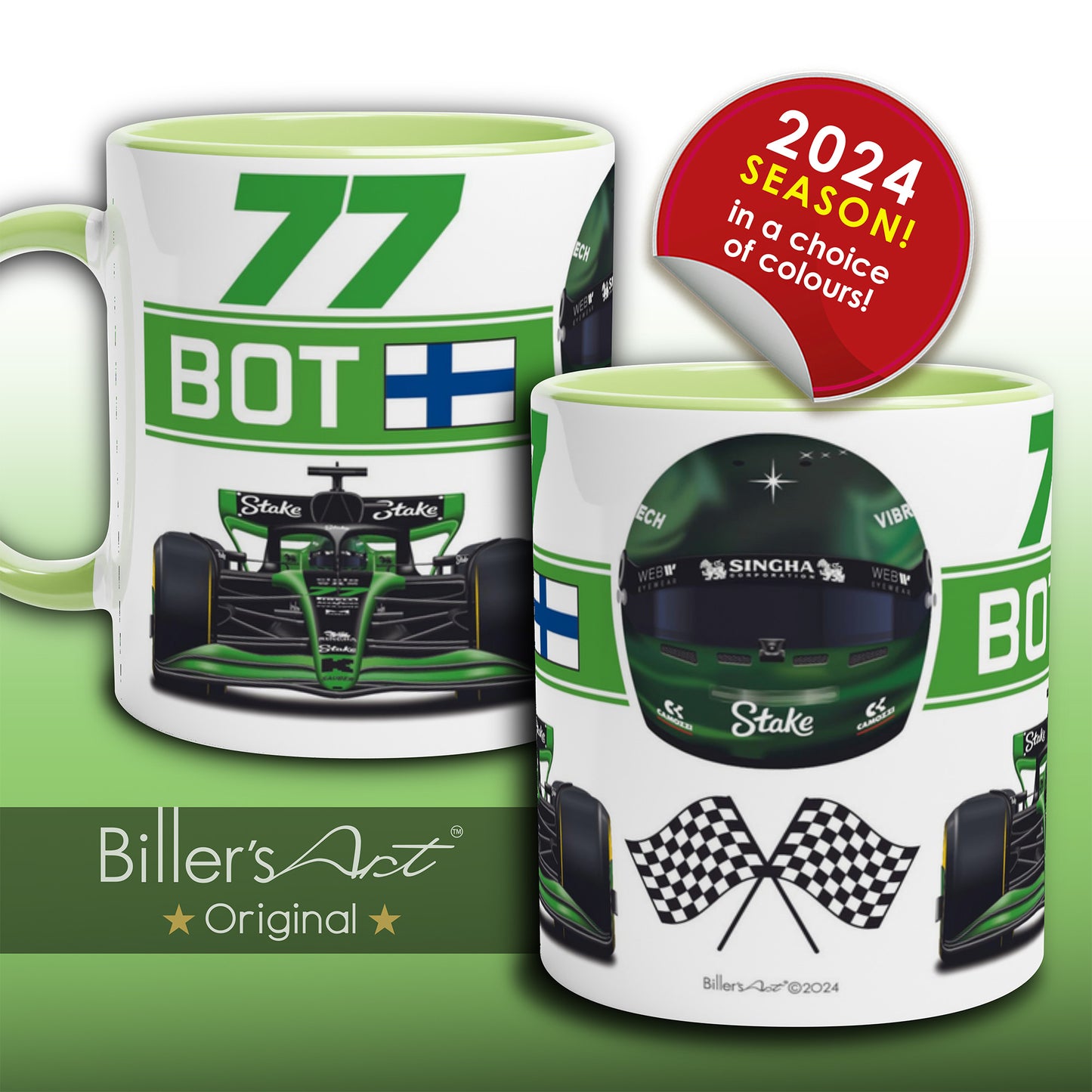 Valtteri Bottas 2024 Car & Helmet Formula 1 Mug