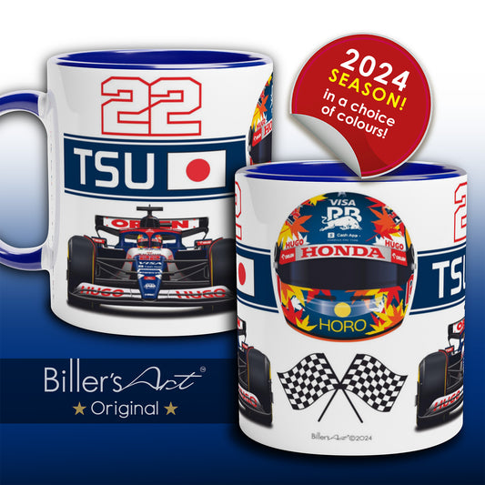 Yuki Tsunoda 2024 Car & Helmet Formula 1 Mug