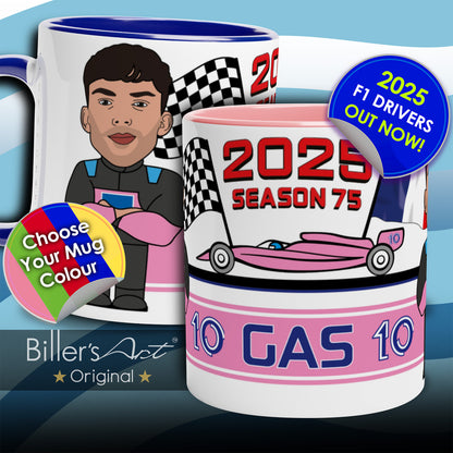 Formula 1 Mug Caricature of the 2025 Alpine Driver Pierre Gasly