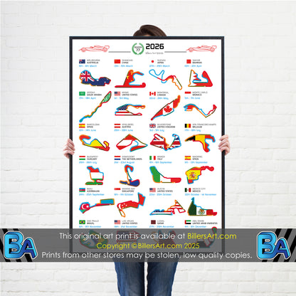 Formula 1 2026 Circuit Fixtures on Flags (Portrait)