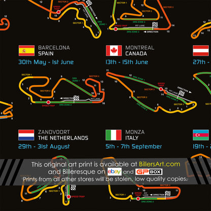Formula 1 2025 Fixtures and Circuits (Landscape)