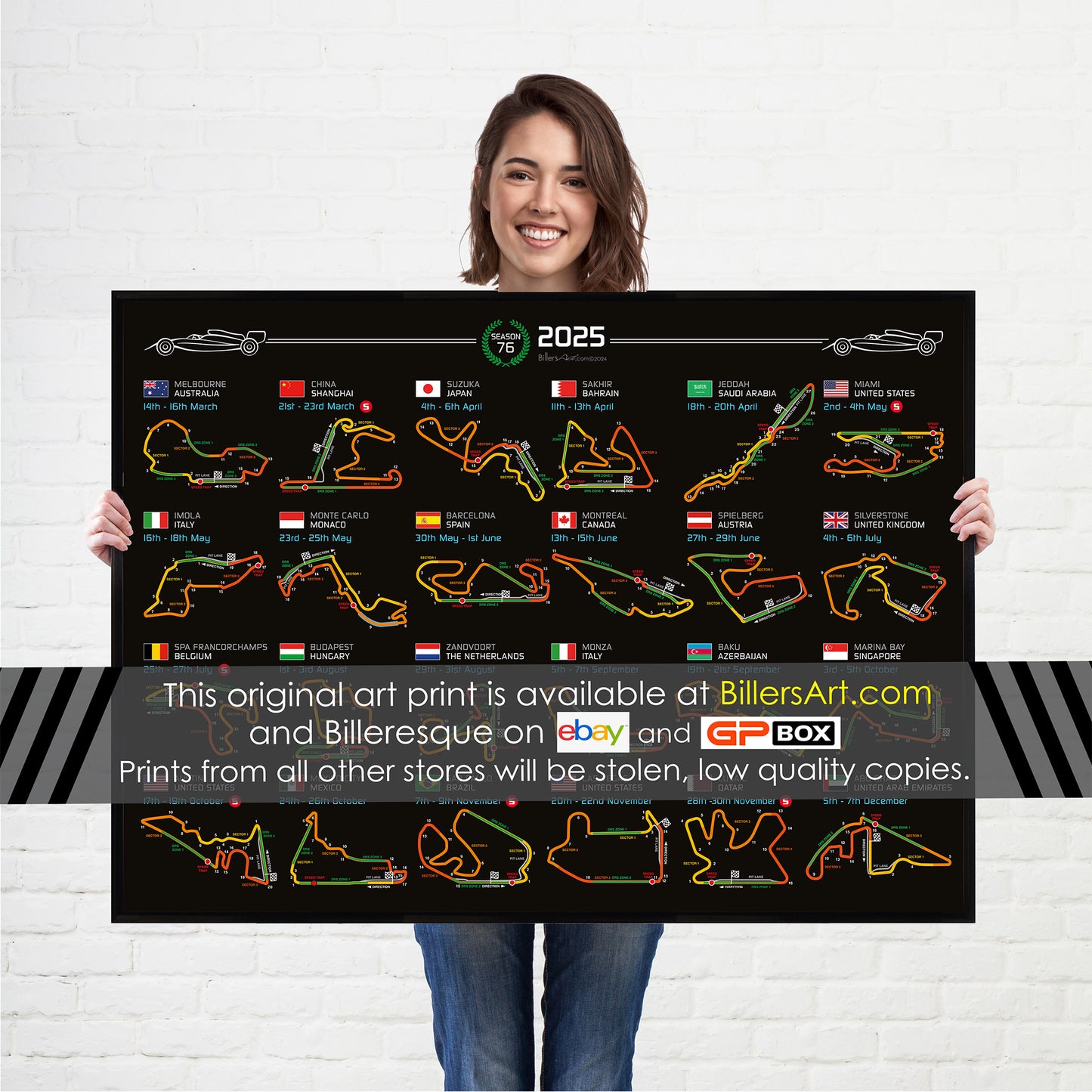 Formula 1 2025 Fixtures and Circuits (Landscape)