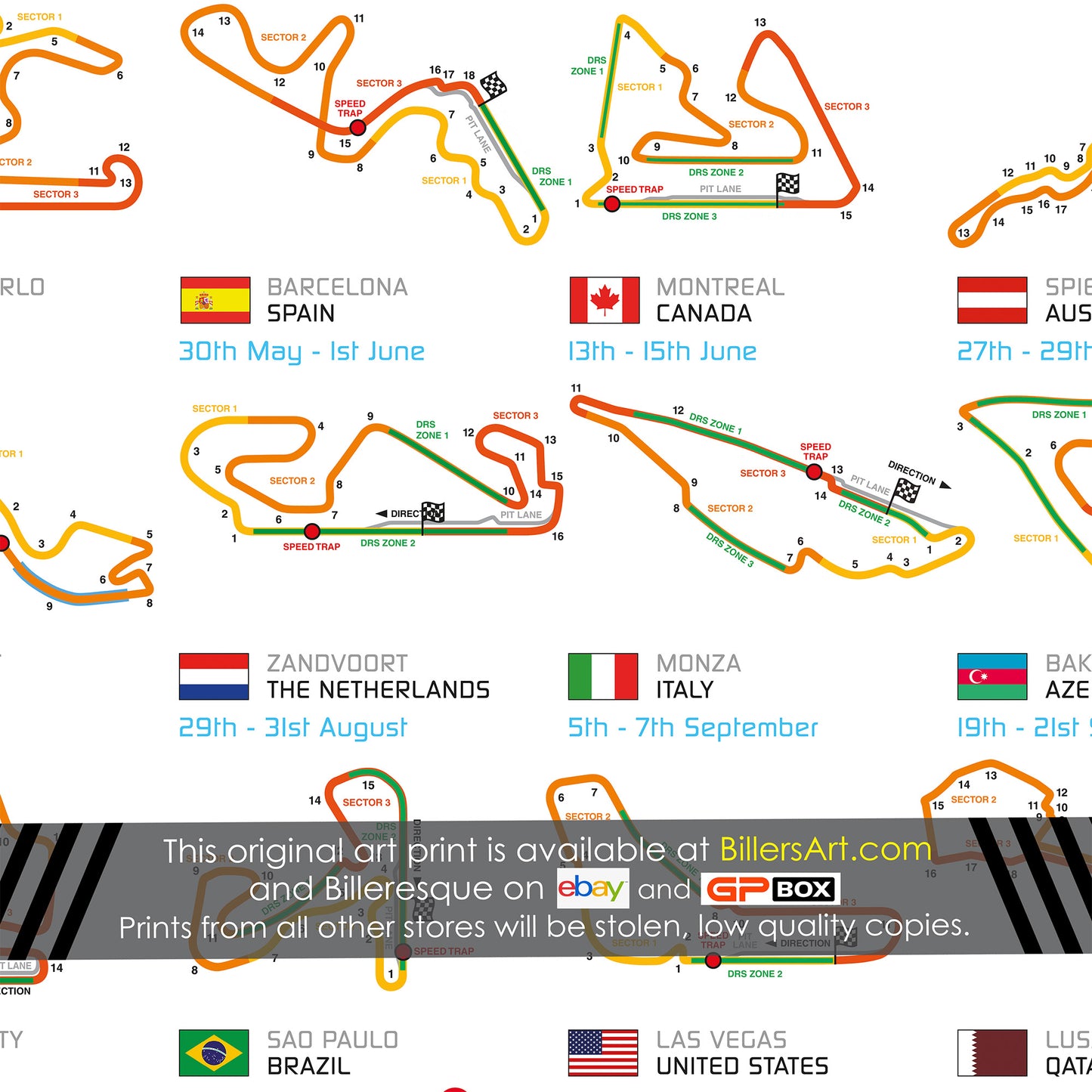Formula 1 2025 Fixtures and Circuits (Landscape)