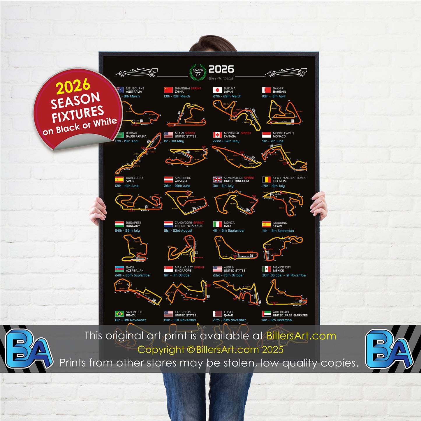 Formula 1 2026 Circuit Fixtures (Portrait)