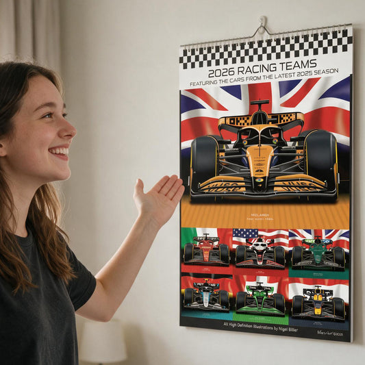 Formula 1 2026 Racing Teams Flip Calendar