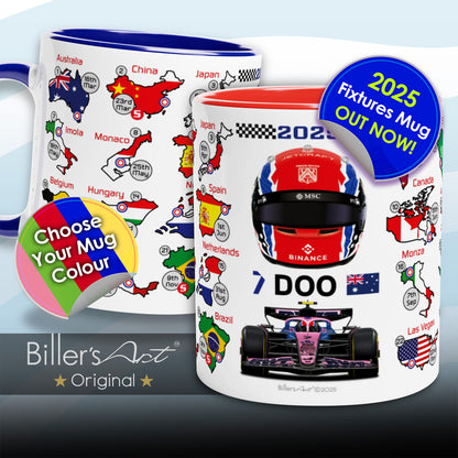 Jack Doohan 2025 Formula 1 Season Fixtures Mug