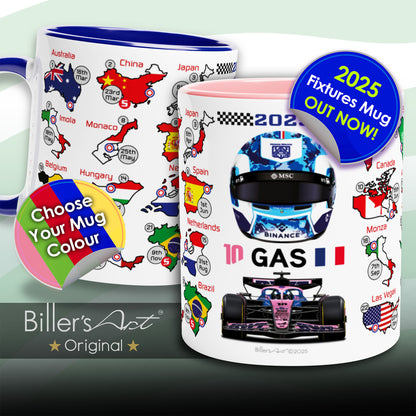 Pierre Gasly 2025 Formula 1 Season Fixtures Mug