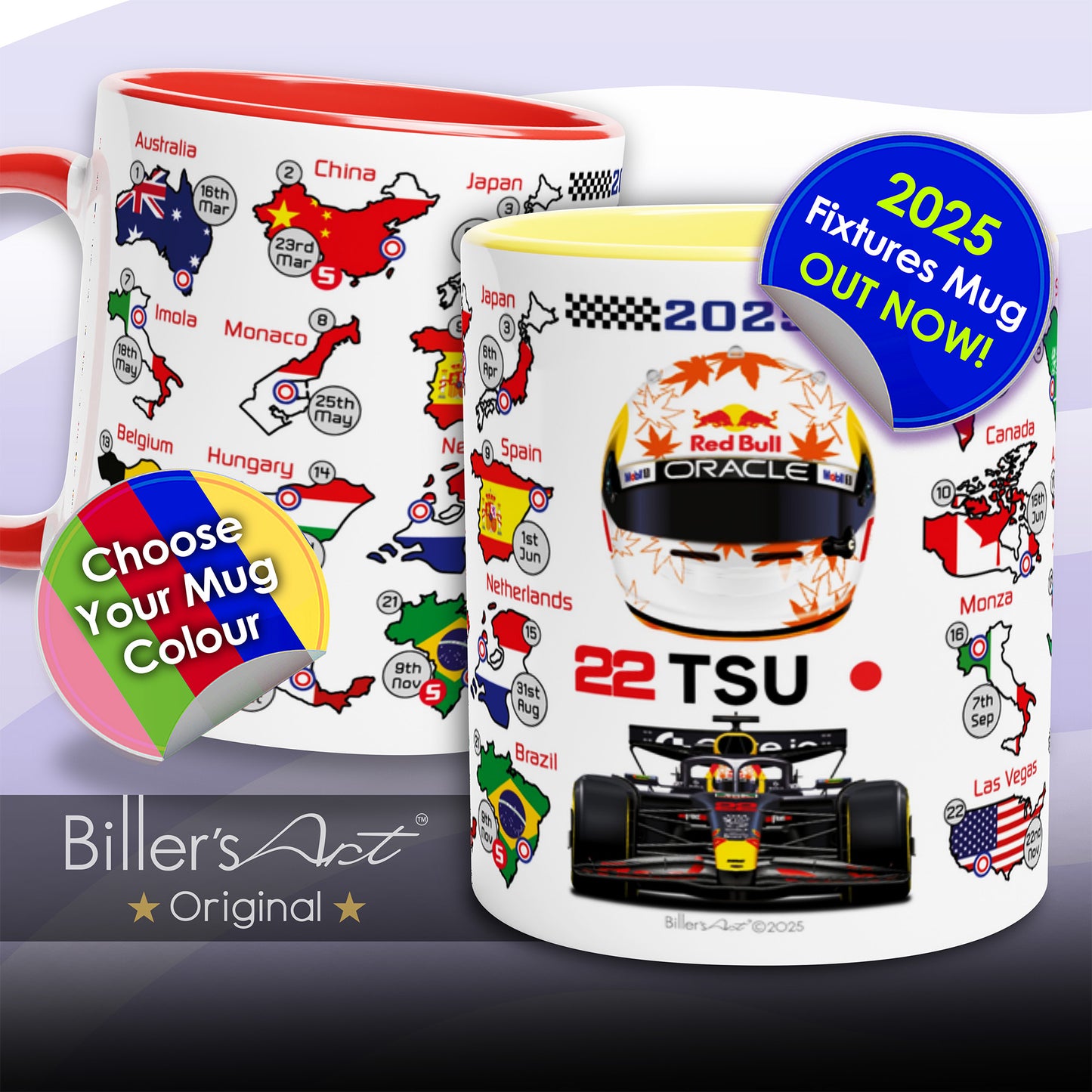 Yuki Tsunoda 2025 Formula 1 Season Fixtures Mug