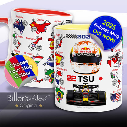 Yuki Tsunoda 2025 Formula 1 Season Fixtures Mug