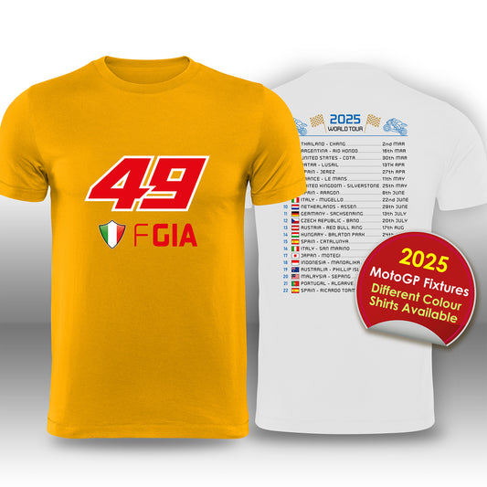 Fabio di Giannantonio 2025 MotoGP Race Calendar T-Shirt