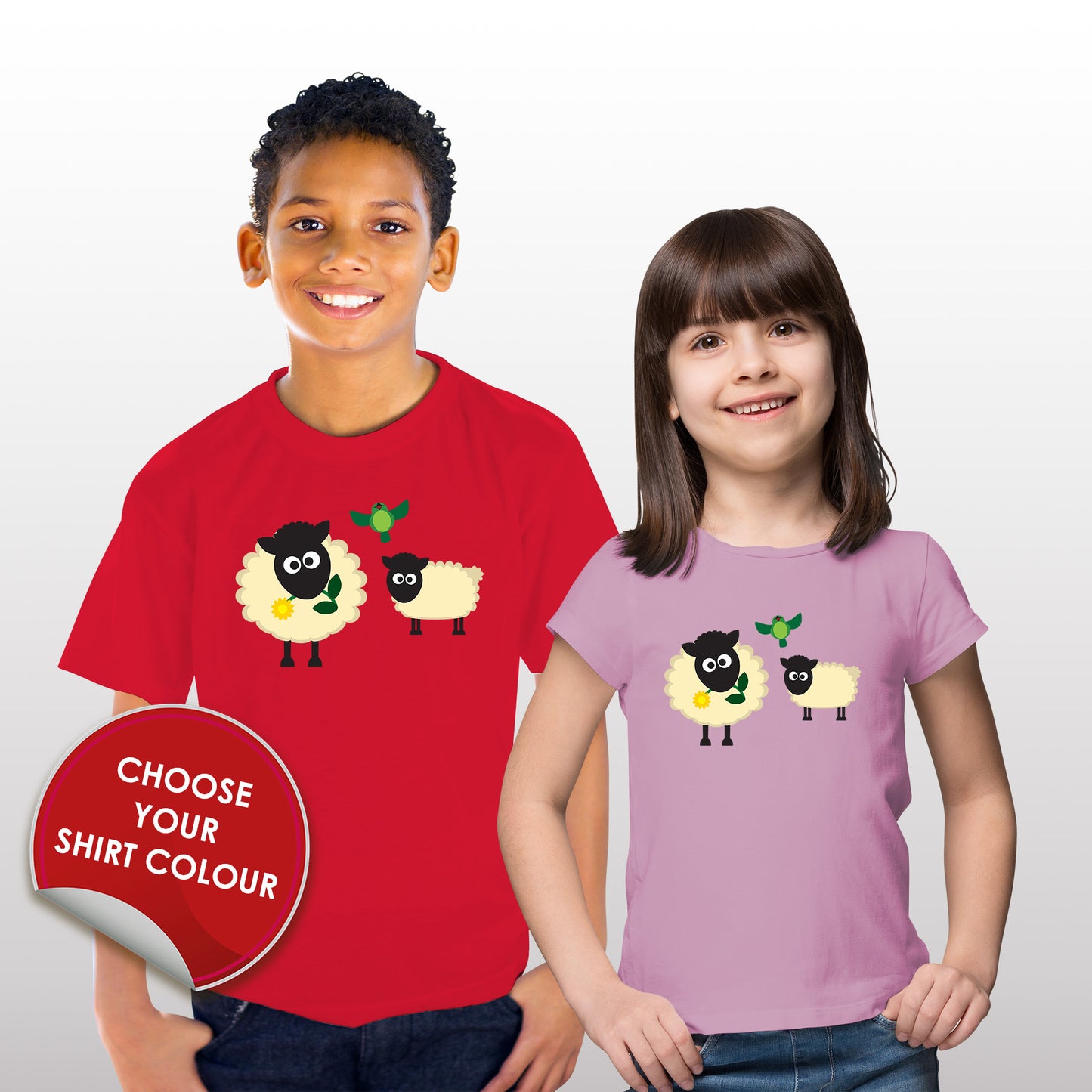 Childrens' Happy Sheep T-Shirt from the Farm Yard Collection