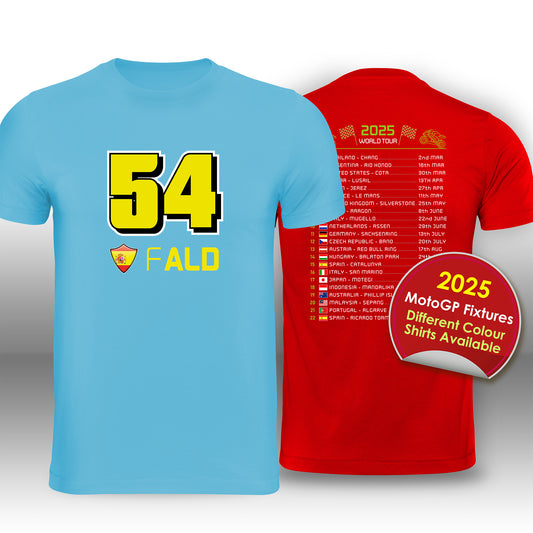 Fermin Aldeguer 2025 MotoGP Race Calendar T-Shirt