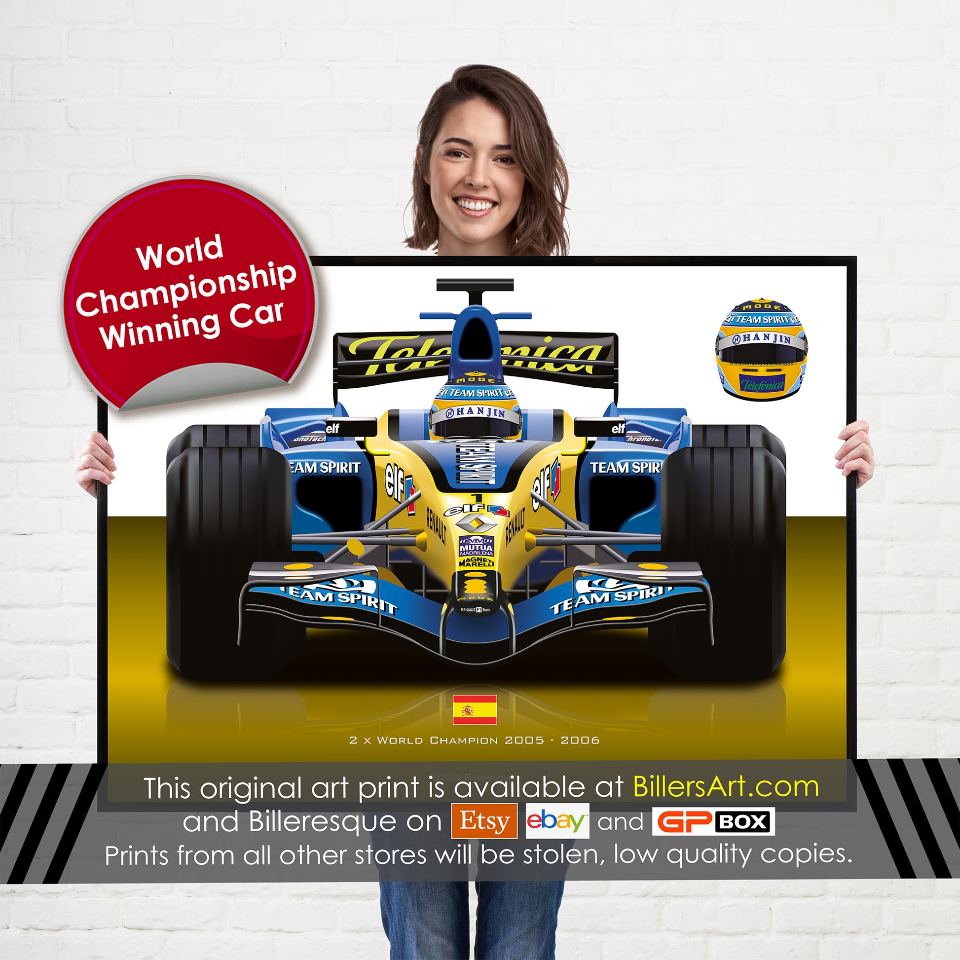 Photo Carte postale F1 Fernando Alonso, Jarno Trulli, Franck Montagny Renault Team 2004 - Collection Photo Carte postale F1 Fernando Alonso, Jarno Trulli, Franck Montagny Renault Team 2004 - Collection