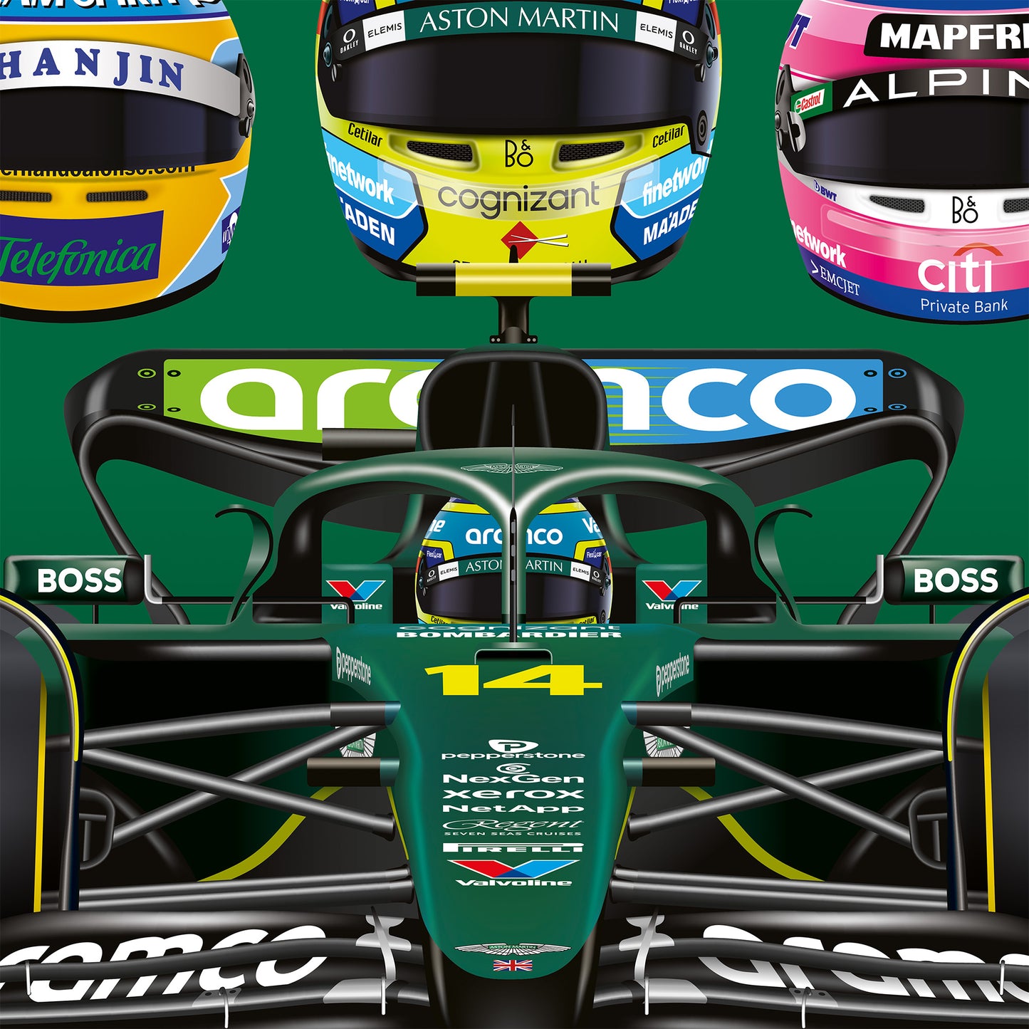 Fernando Alonso 2026 Formula 1 Celebration Print