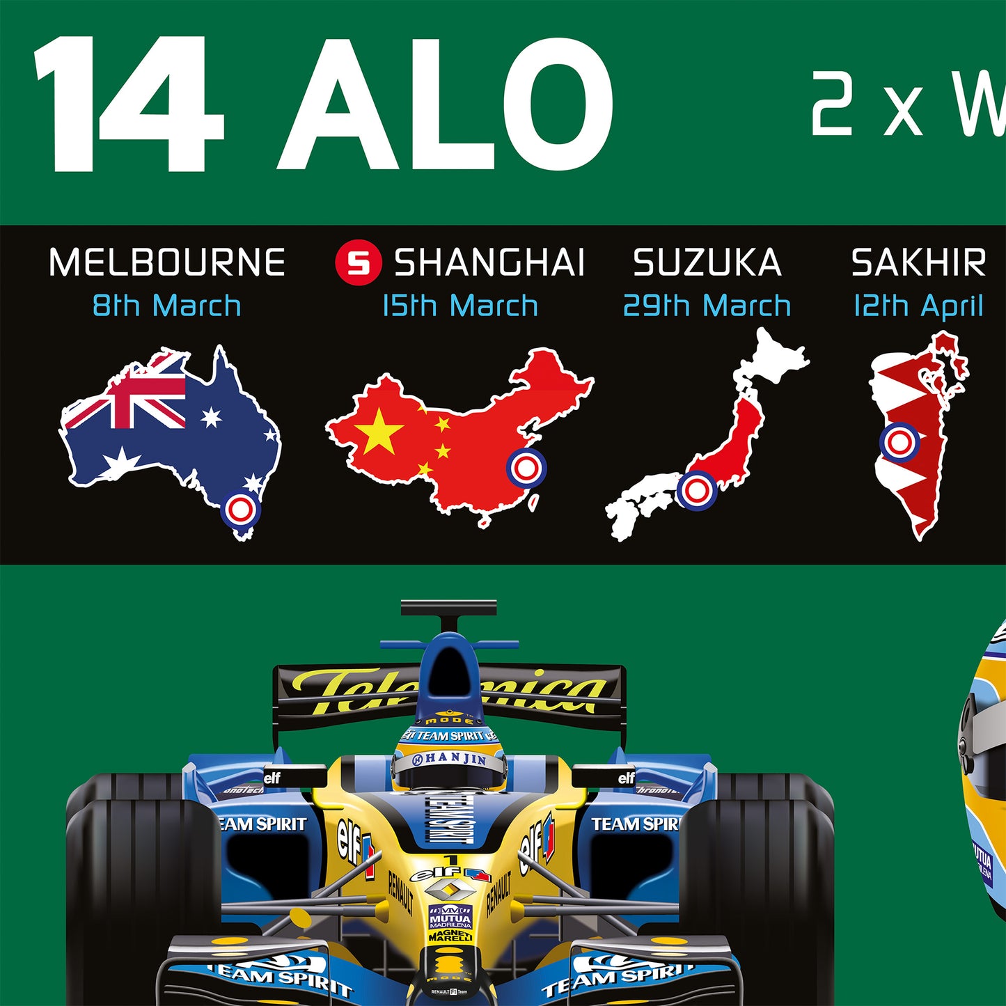 Fernando Alonso 2026 Formula 1 Celebration Print
