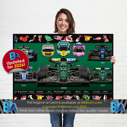 Fernando Alonso 2026 Formula 1 Celebration Print