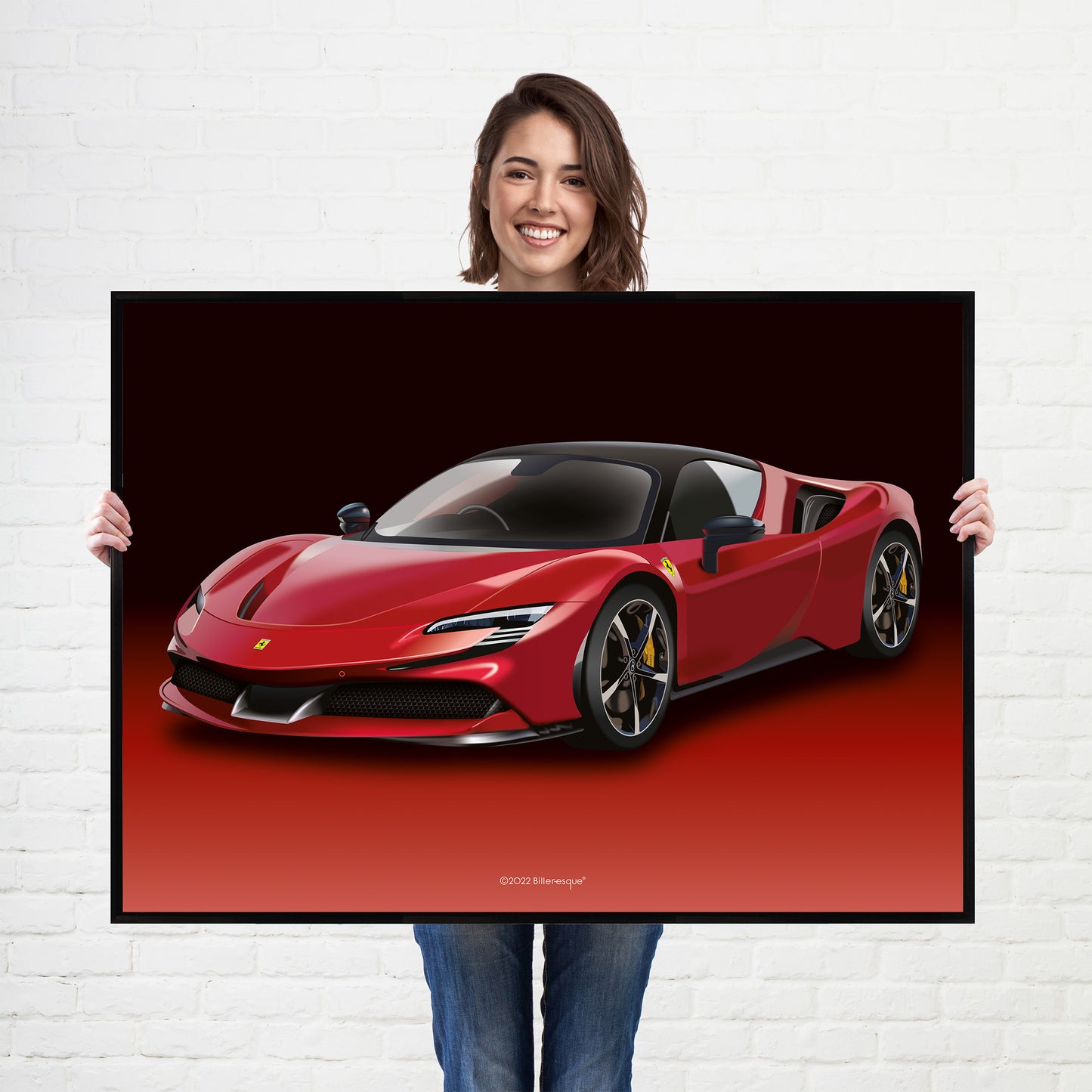 Ferrari SF90 Stradale Supercar Poster - fast sports cars Poster