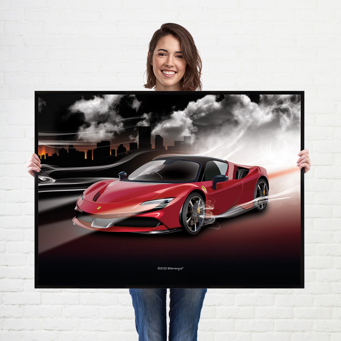 Ferrari SF90 Stradale Supercar Poster - fast sports cars Poster