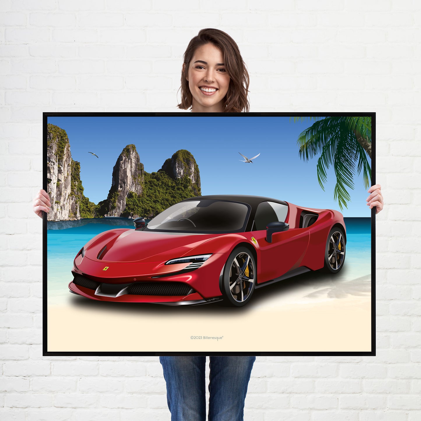 Ferrari SF90 Stradale Supercar Poster - fast sports cars Poster