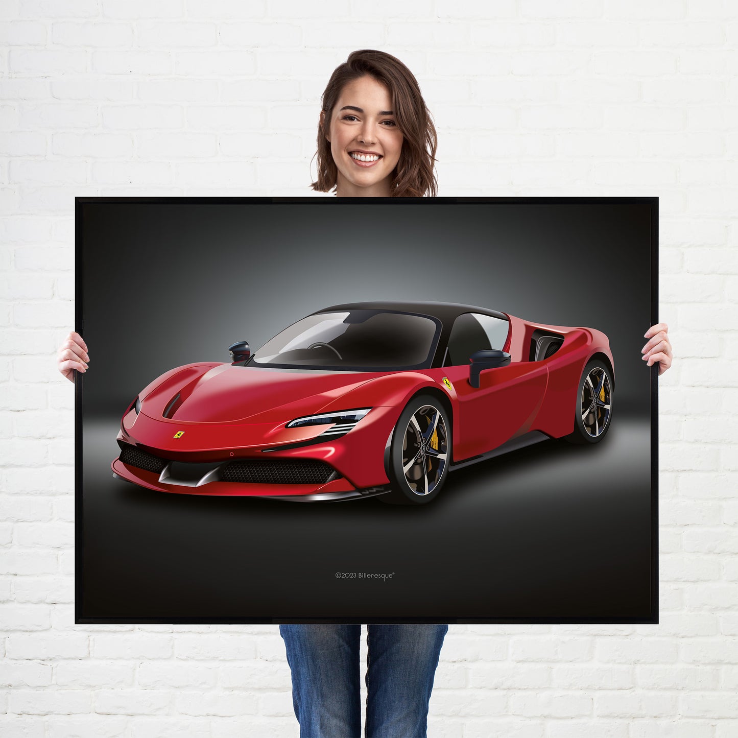 Ferrari SF90 Stradale Supercar Poster - fast sports cars Poster