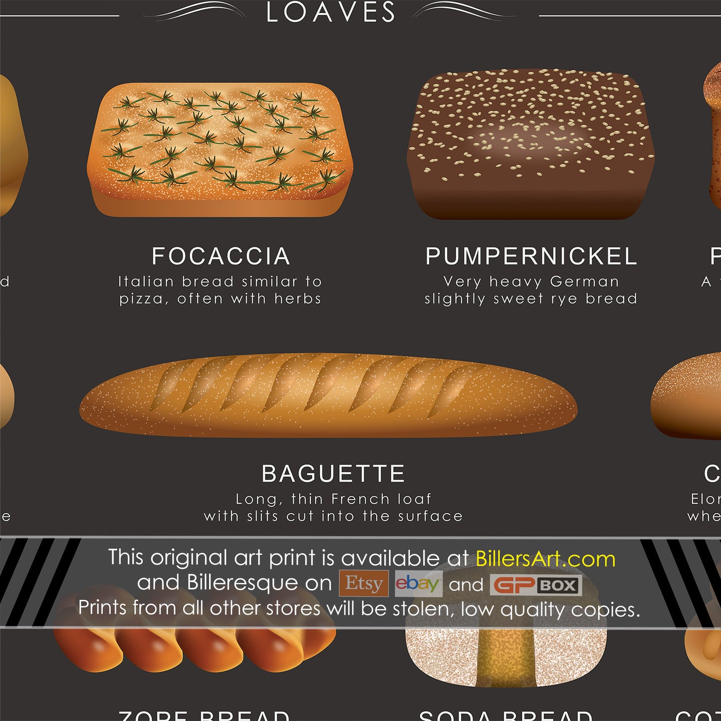 Bread Baking Food & Drink Kitchen Wall Poster